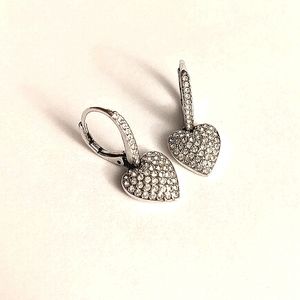 Crystal encrusted heart earrings